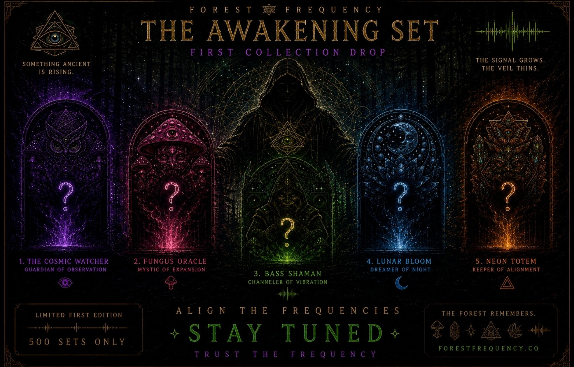 The Awakening Set — All Five Guardian Pins