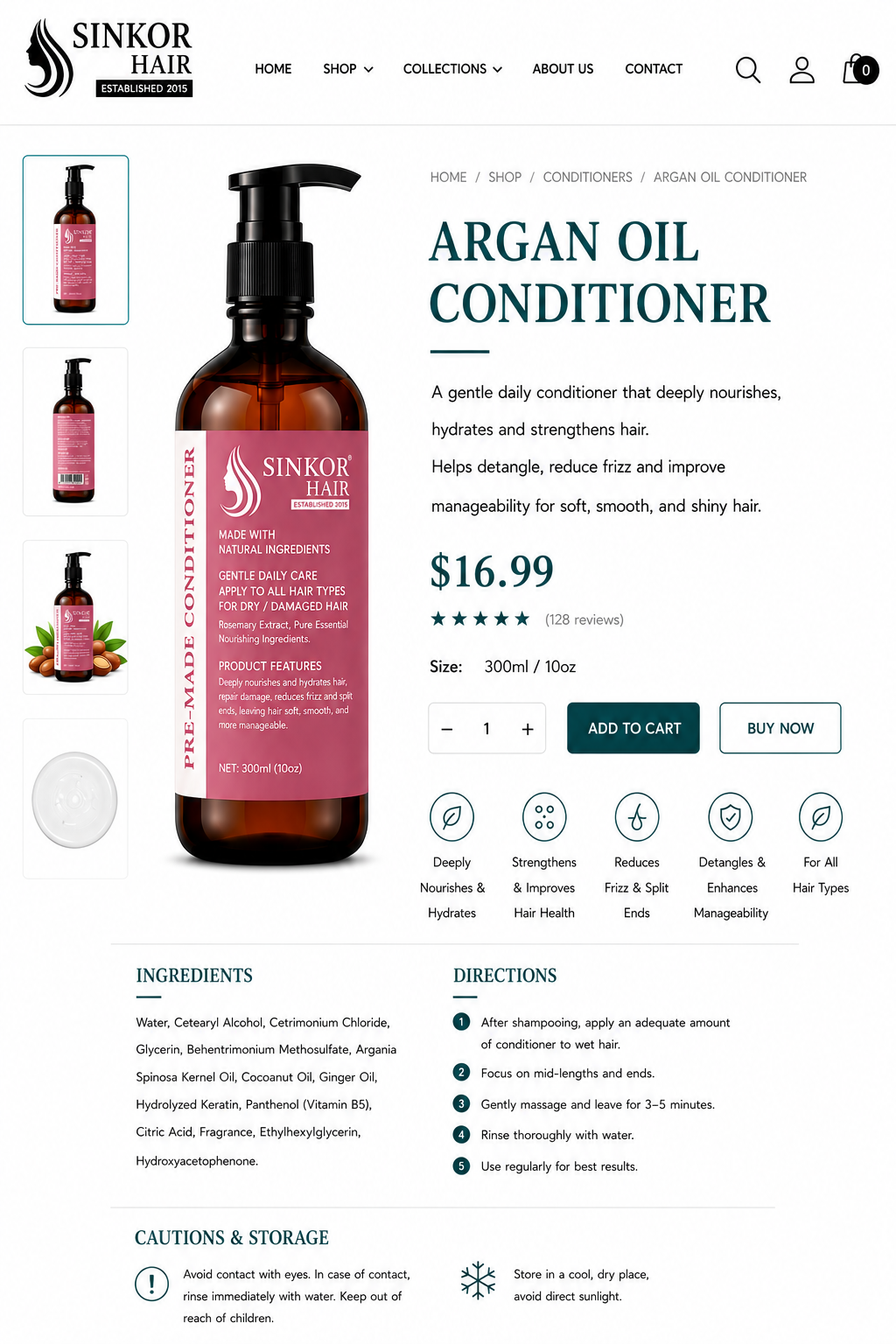 Sinkor Argan Oil Conditioner — deep nourishment & hydration