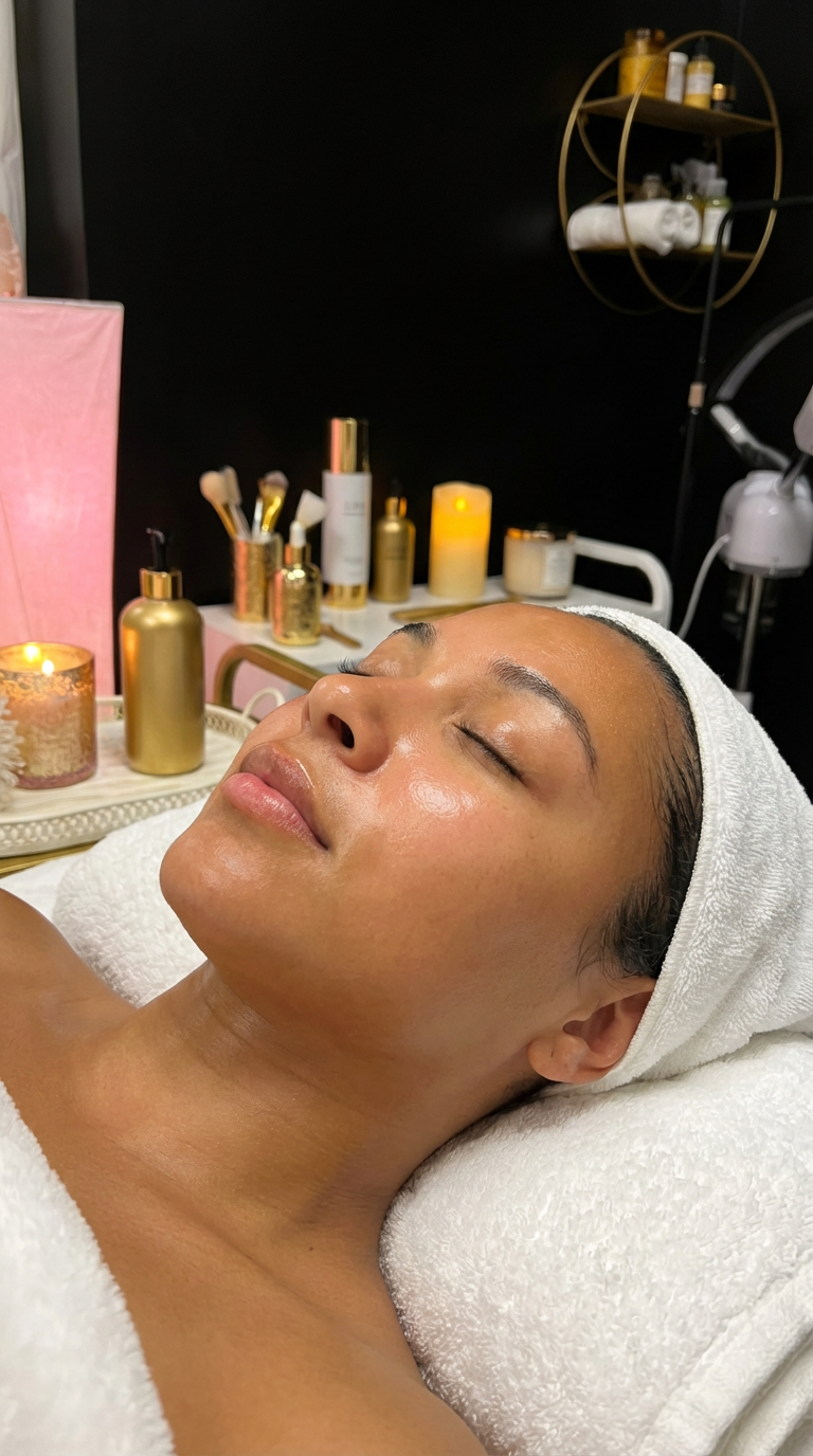 Licensed esthetician performing custom facial at Sinkor Beauty Salon — Facials Middletown, DE