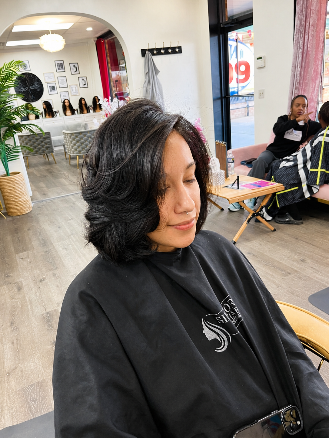 Bouncy layered bob at Sinkor Beauty Salon