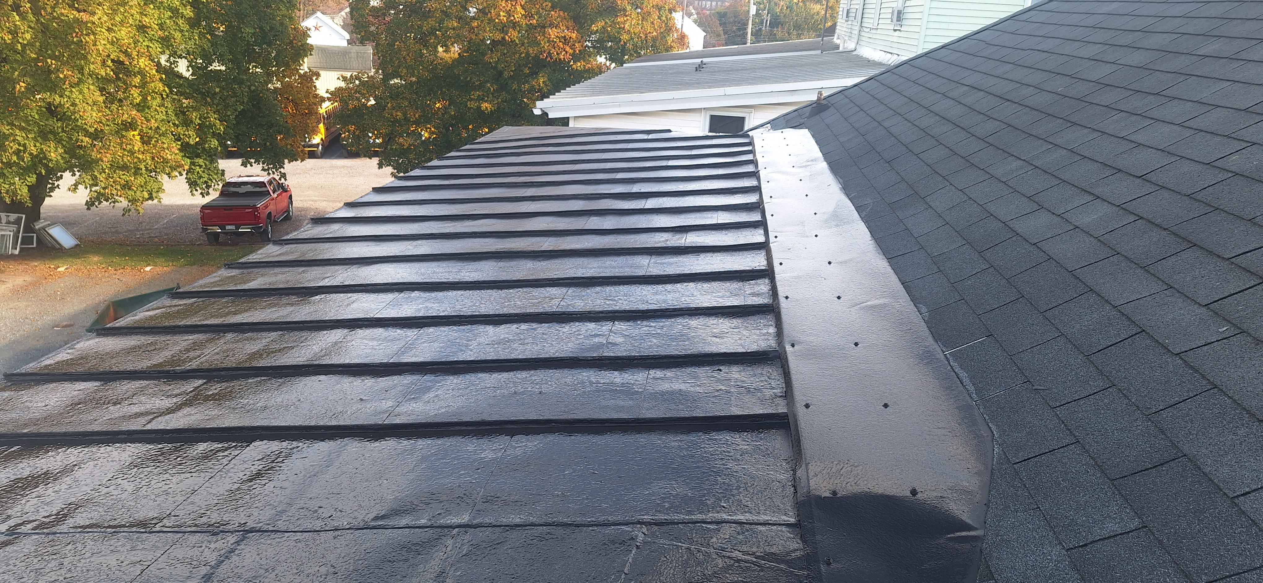 Metal roof coated with Gaco silicone roof coating — Lebanon PA