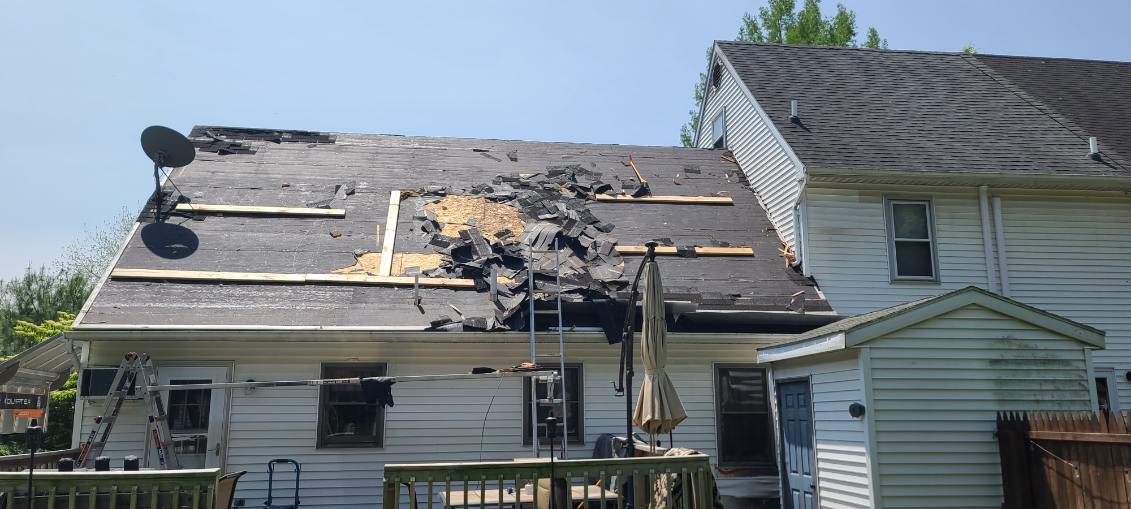 Standing seam metal roof before restoration — Pennsylvania