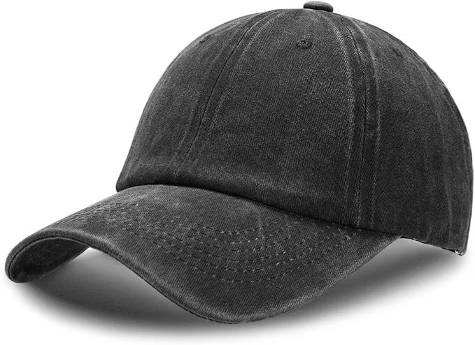Vintage Washed Baseball Cap - Black