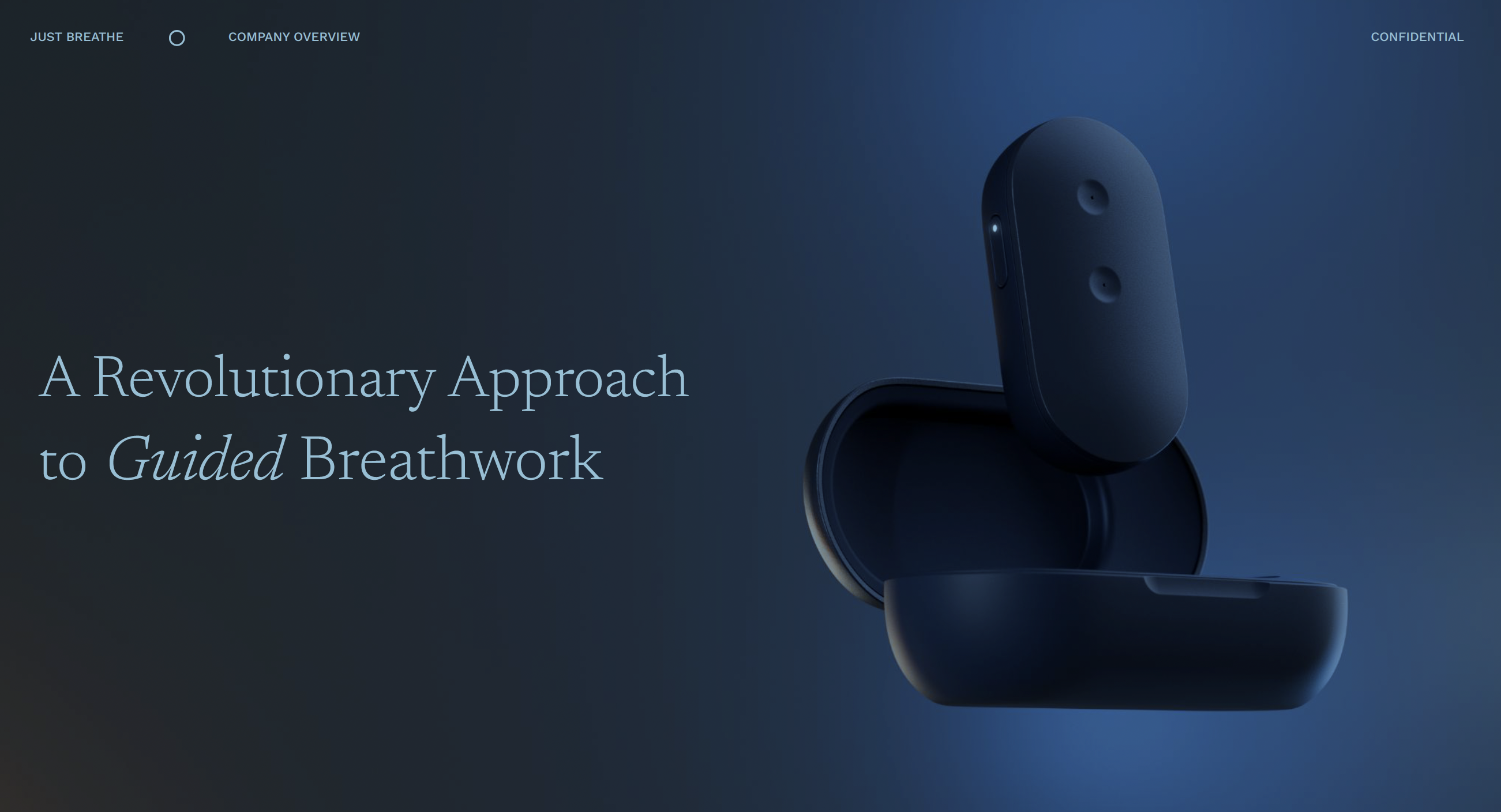 Just Breathe clinical breathwork device — passive oral wearable with carrying case