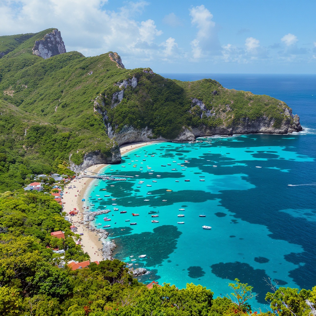 Paysage de l'archipel des Saintes en Guadeloupe