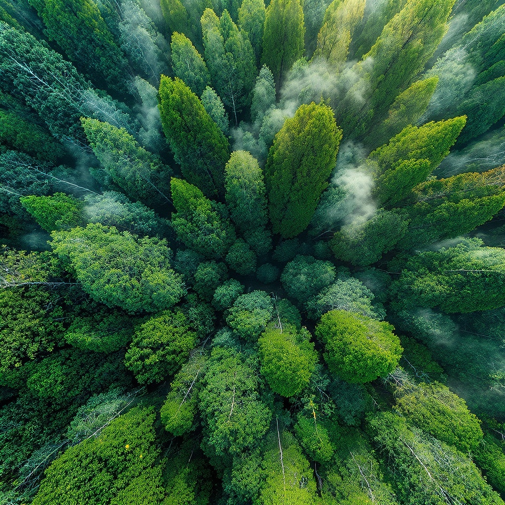 Forest canopy from above - nature-based carbon removal